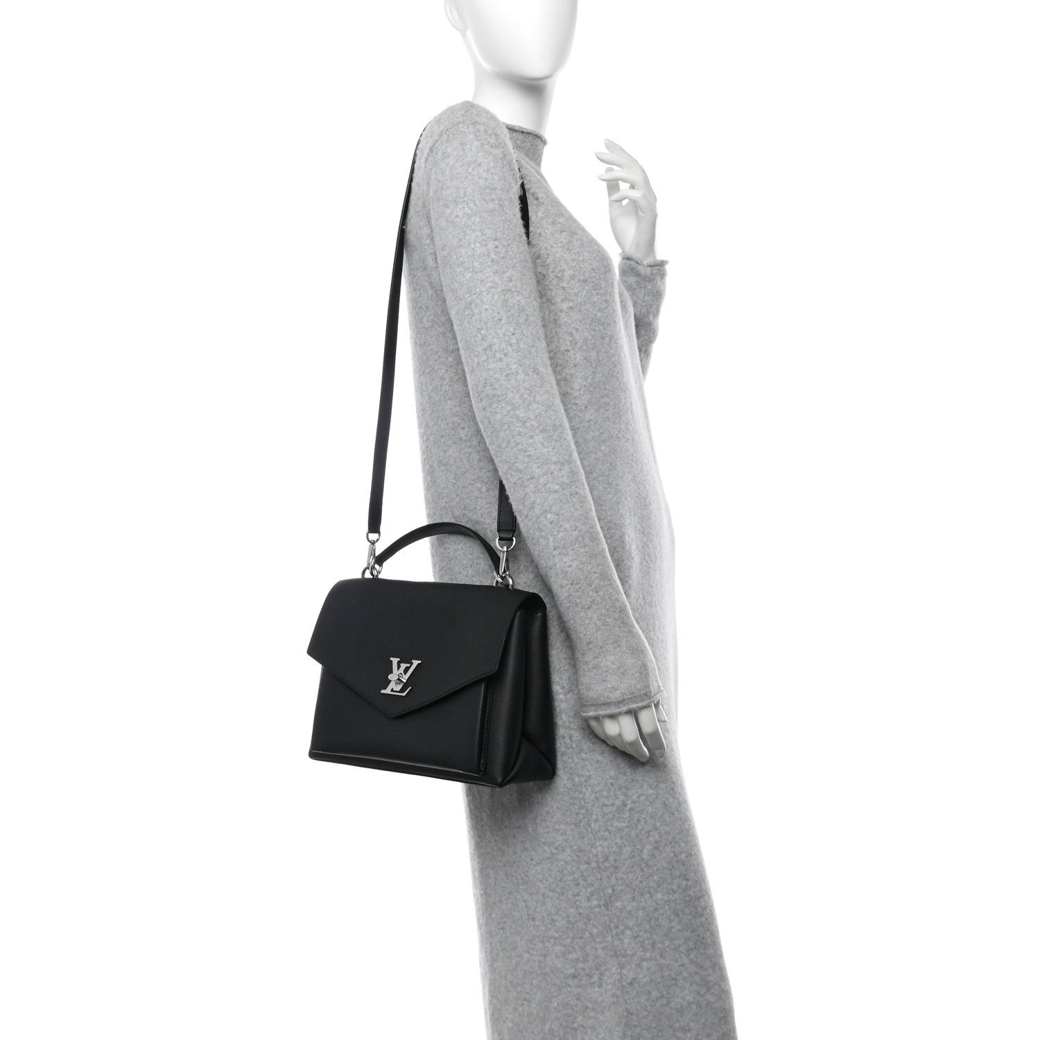 Soft Calfskin My Lockme Top Handle Black - Image 2