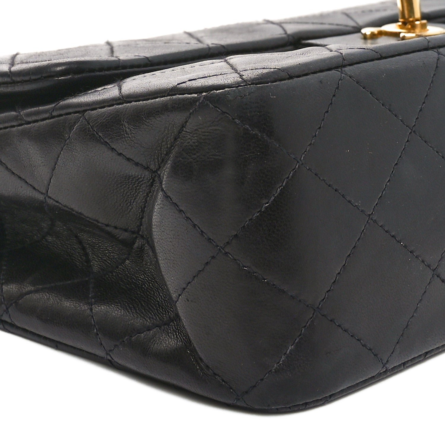 Lambskin Quilted Medium Double Flap Black - Image 9