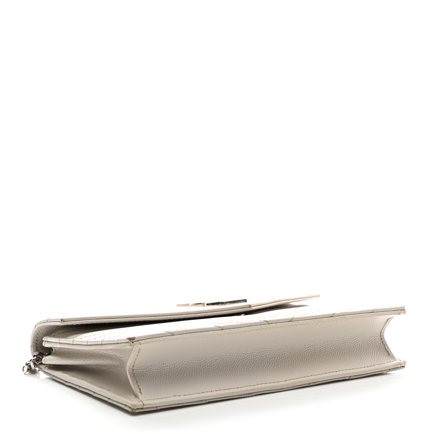 Grain De Poudre Matelasse Chevron Monogram Envelope Chain Wallet Crema Soft - Image 4